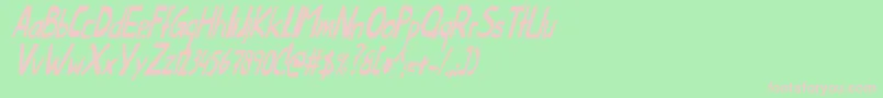 Więcej informacji o czcionce ThislittlepiggyCondensedItalic Czcionka ThislittlepiggyCondensedItalic – różowe czcionki na zielonym tle