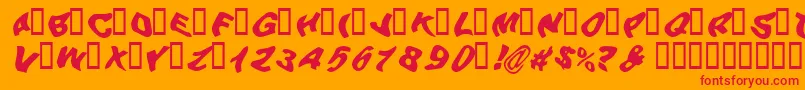Beerg Font – Red Fonts on Orange Background