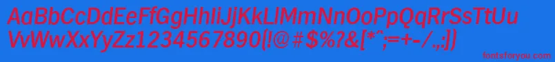 HamburgserialMediumItalic Font – Red Fonts on Blue Background