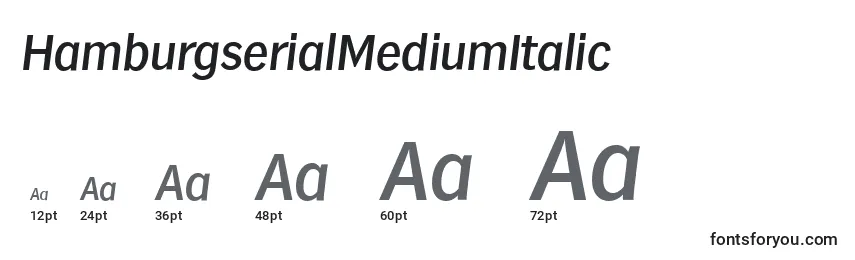 Размеры шрифта HamburgserialMediumItalic
