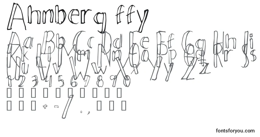 A fonte Ahnberg ffy – alfabeto, números, caracteres especiais