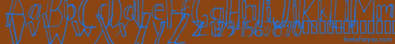 フォントAhnberg ffy – 茶色の背景に青い文字