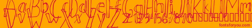 フォントAhnberg ffy – オレンジの背景に赤い文字