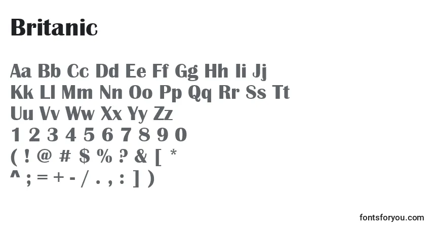 Шрифт Britanic – алфавит, цифры, специальные символы