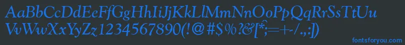 G790RomanItalic Font – Blue Fonts on Black Background