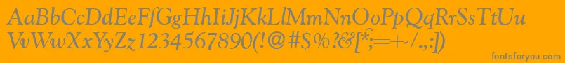 Saiba mais sobre a fonte G790RomanItalic Fonte G790RomanItalic – fontes cinzas em um fundo laranja