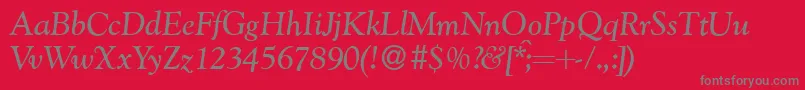 G790RomanItalic Font – Gray Fonts on Red Background