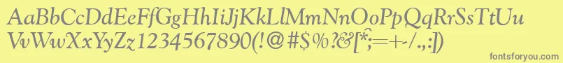 Czcionka G790RomanItalic – szare czcionki na żółtym tle