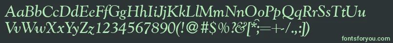 G790RomanItalic Font – Green Fonts on Black Background