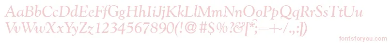 フォントG790RomanItalic – 白い背景にピンクのフォント
