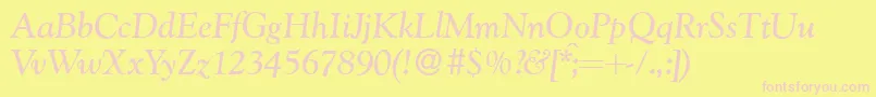 More about G790RomanItalic Font G790RomanItalic Font – Pink Fonts on Yellow Background