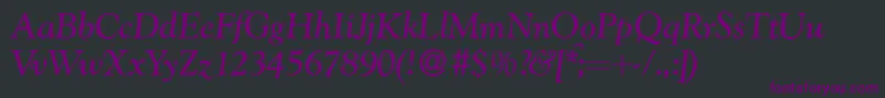 Więcej informacji o czcionce G790RomanItalic Czcionka G790RomanItalic – fioletowe czcionki na czarnym tle