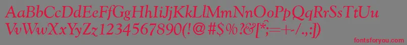 G790RomanItalic-Schriftart – Rote Schriften auf grauem Hintergrund