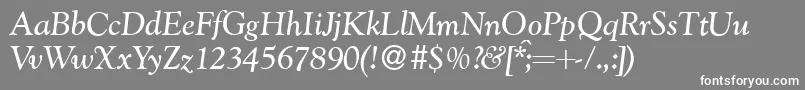 フォントG790RomanItalic – 灰色の背景に白い文字