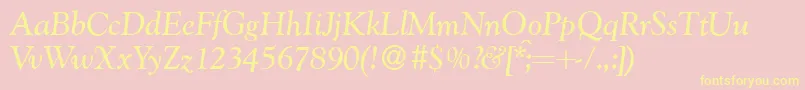 G790RomanItalic-Schriftart – Gelbe Schriften auf rosa Hintergrund