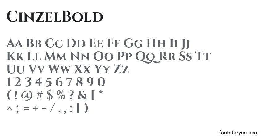 Fuente CinzelBold - alfabeto, números, caracteres especiales