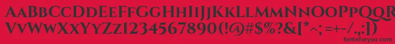 フォントCinzelBold – 赤い背景に黒い文字