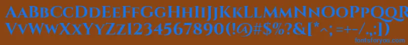 Шрифт CinzelBold – синие шрифты на коричневом фоне