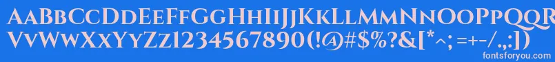 フォントCinzelBold – ピンクの文字、青い背景