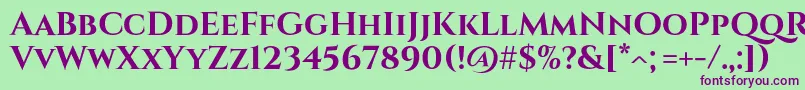 CinzelBold Font – Purple Fonts on Green Background