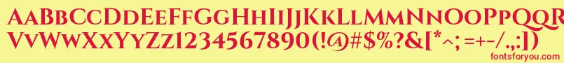 Шрифт CinzelBold – красные шрифты на жёлтом фоне