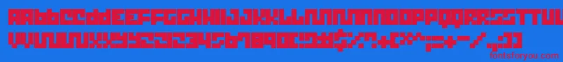 Trict ffy Font – Red Fonts on Blue Background