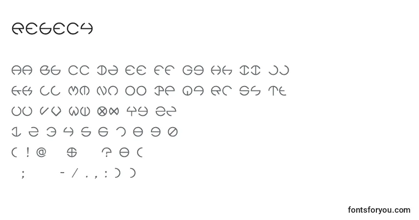 Schriftart Rebec4 – Alphabet, Zahlen, spezielle Symbole