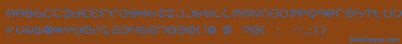 Rebec4 Font – Blue Fonts on Brown Background