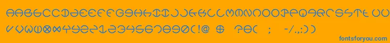 フォントRebec4 – オレンジの背景に青い文字