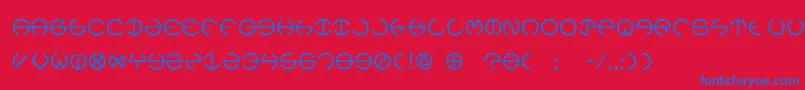 Rebec4 Font – Blue Fonts on Red Background