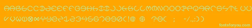 Rebec4 Font – Green Fonts on Orange Background