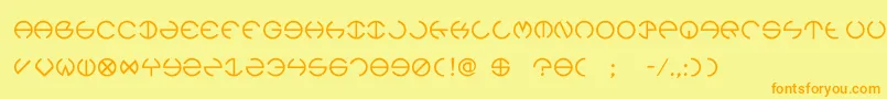 Rebec4 Font – Orange Fonts on Yellow Background