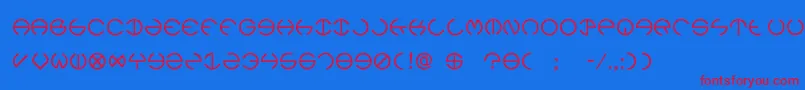 Rebec4 Font – Red Fonts on Blue Background