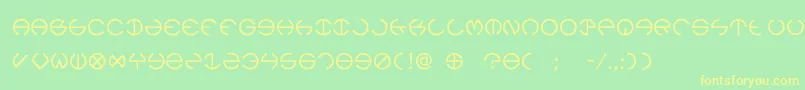 フォントRebec4 – 黄色の文字が緑の背景にあります