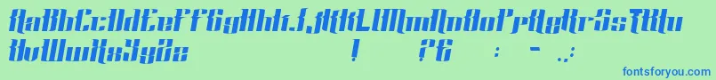 フォントRustico – 青い文字は緑の背景です。