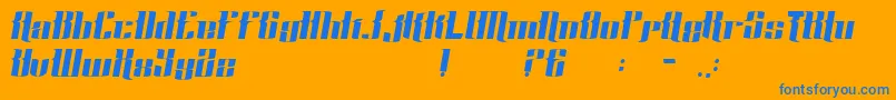 Rustico Font – Blue Fonts on Orange Background