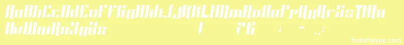 Rustico Font – White Fonts on Yellow Background
