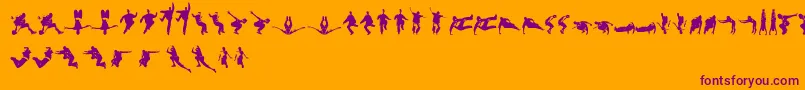 Parkour Font – Purple Fonts on Orange Background