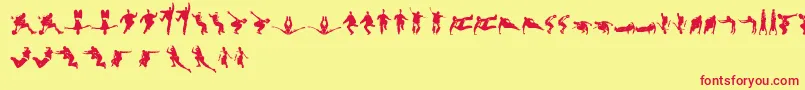 Parkour Font – Red Fonts on Yellow Background