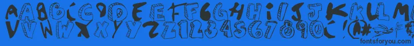 Agustinasans Font – Black Fonts on Blue Background