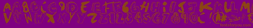 Agustinasans-fontti – ruskeat fontit violetilla taustalla