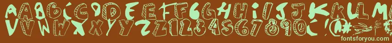 Agustinasans Font – Green Fonts on Brown Background