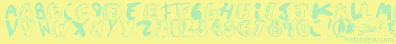 Agustinasans Font – Green Fonts on Yellow Background