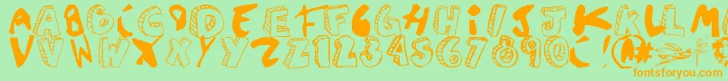 Agustinasans Font – Orange Fonts on Green Background