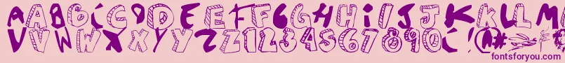 Agustinasans-fontti – violetit fontit vaaleanpunaisella taustalla