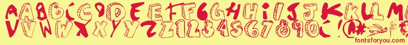 Agustinasans Font – Red Fonts on Yellow Background