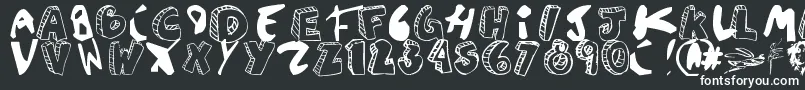 Agustinasans-fontti – valkoiset fontit mustalla taustalla