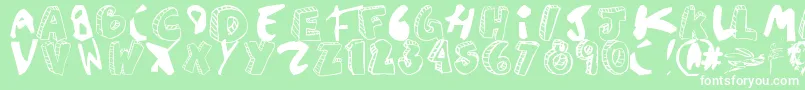 Agustinasans-fontti – valkoiset fontit vihreällä taustalla