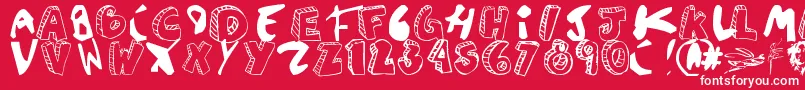 Agustinasans-fontti – valkoiset fontit punaisella taustalla