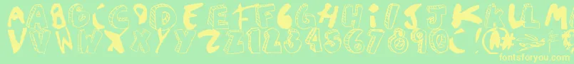 Agustinasans Font – Yellow Fonts on Green Background